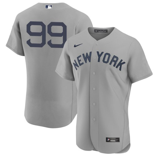 Men's Grey New York Yankees #99 Aaron Judge 2021 Field of Dreams Flex Base Stitched Baseball Jersey